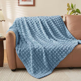 Darrahopens Home & Garden > Bedding > Blankets & Throws Updated Grey Throw Blanket for Couch and Bed- Super Soft and Warm 3D Checkered Fluffy Fuzzy Fleece Blanket, Luxurious Plush Cozy Blanket for Room Decor Spring - Blue - Size 180cm*200cm In Australia - Darrahopens