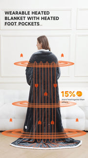 Darrahopens Home & Garden > Bedding > Blankets & Throws Wearable Heated Blanket Blanket With Sleeves Heated Throw Temperature - Gray - Size 127-177cm In Australia - Darrahopens