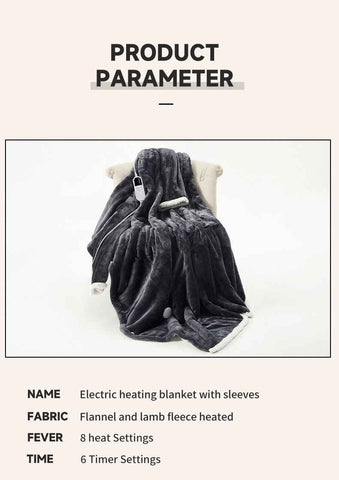 Wearable Heated Blanket Blanket With Sleeves Heated Throw Temperature - Gray - Size 127-177cm In Australia - Darrahopens