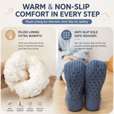 Darrahopens Home & Garden > Bedding > Blankets & Throws Winter Cozy Warm Loungewear Gift Set – 170 × 200CM Dark Grey Flannel Fleece Wearable Blanket with Adjustable Sleeves Large Front Pocket and Back Velcro Closure, Free M Size Sherpa Fleece Cable Knit Anti-Slip Slipper Socks for Home Relaxation