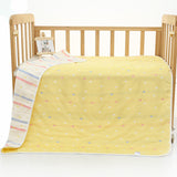 Darrahopens Home & Garden > Bedding > Blankets & Throws Yellow love heart, 6-Layer Muslin Baby Blanket - Soft Cotton Bedding for Infants and Toddlers, 110x110cm