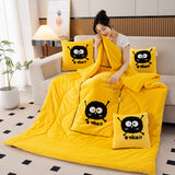 Darrahopens Home & Garden > Bedding > Blankets & Throws Yellow Padded and Thickened Elf 2-in-1 Foldable Car Pillow Blanket - Cozy 40x40cm Pillow, Unfolds to 100x150cm Blanket for Travel and Office Naps