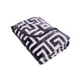 Darrahopens Home & Garden > Bedding Bloomington 800GSM Greek Key Charcoal Winter Premium Quality 1 Ply Mink Blanket King