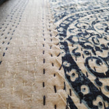 Darrahopens Home & Garden > Bedding Boho Blue Kantha Bedspread Coverlet - Blue