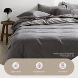 darrahopens Home & Garden > Bedding Cosy Club Washed Cotton Quilt Set Grey Single