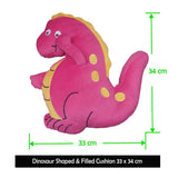 Darrahopens Home & Garden > Bedding Dinosaur Pink Shaped Kids Filled Cushion