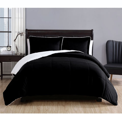 Darrahopens Home & Garden > Bedding > Duvet Covers 3 Piece Micro Mink Comforter Set Black King