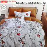 Darrahopens Home & Garden > Bedding > Duvet Covers 300TC Boronia Silver Reversible Cotton Quilt Cover Set King