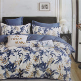 Darrahopens Home & Garden > Bedding > Duvet Covers 300TC Carolyn Blue Reversible Cotton Quilt Cover Set King