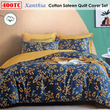 Darrahopens Home & Garden > Bedding > Duvet Covers 400TC Cotton Sateen Quilt Cover Set Xanthia Queen