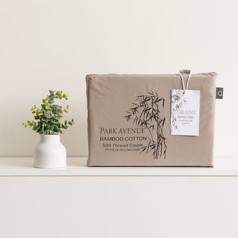 Darrahopens Home & Garden > Bedding > Duvet Covers 500 Thread Count Pewter Bamboo Cotton Super King Combo Set by Park Avenue