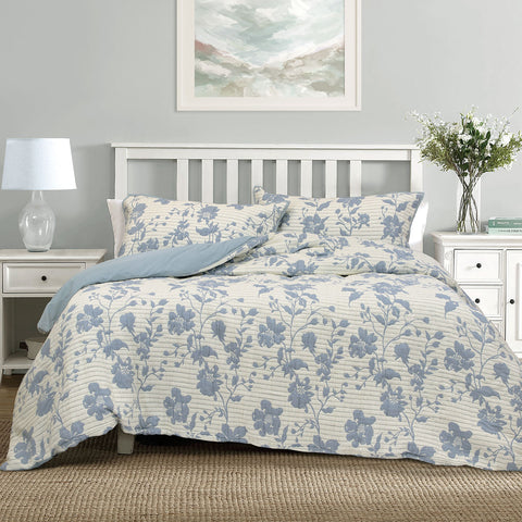 Darrahopens Home & Garden > Bedding > Duvet Covers Algodon Abigail Multi Lightly Quilted Cotton Jacquard Quilt Cover Set King
