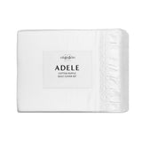 Darrahopens Home & Garden > Bedding > Duvet Covers Algodon Adele White Cotton Ruffle Quilt Cover Set King