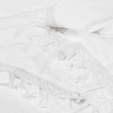 Darrahopens Home & Garden > Bedding > Duvet Covers Algodon Adele White Cotton Ruffle Quilt Cover Set King