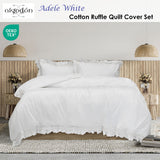 Darrahopens Home & Garden > Bedding > Duvet Covers Algodon Adele White Cotton Ruffle Quilt Cover Set King