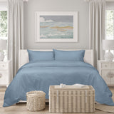 Darrahopens Home & Garden > Bedding > Duvet Covers Algodon Romy Blue Cotton Jacquard Quilt Cover Set King