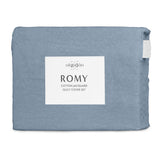 Darrahopens Home & Garden > Bedding > Duvet Covers Algodon Romy Blue Cotton Jacquard Quilt Cover Set King