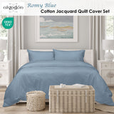 Darrahopens Home & Garden > Bedding > Duvet Covers Algodon Romy Blue Cotton Jacquard Quilt Cover Set King