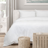 Darrahopens Home & Garden > Bedding > Duvet Covers Algodon Romy White Cotton Jacquard Quilt Cover Set King