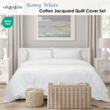 Darrahopens Home & Garden > Bedding > Duvet Covers Algodon Romy White Cotton Jacquard Quilt Cover Set King