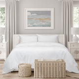 Darrahopens Home & Garden > Bedding > Duvet Covers Algodon Romy White Cotton Jacquard Quilt Cover Set King