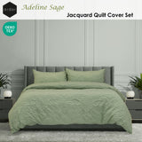Darrahopens Home & Garden > Bedding > Duvet Covers Ardor Adeline Sage Jacquard Damask Quilt Cover Set Queen