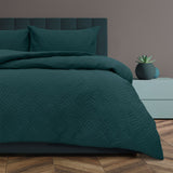 Darrahopens Home & Garden > Bedding > Duvet Covers Ardor Asher Deep Teal Embossed Vintage Washed Quilt Cover Set Queen