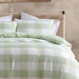 Darrahopens Home & Garden > Bedding > Duvet Covers Ardor Ashlea Sage Oversized Waffle Check Quilt Cover Set King