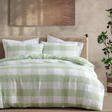 Darrahopens Home & Garden > Bedding > Duvet Covers Ardor Ashlea Sage Oversized Waffle Check Quilt Cover Set King