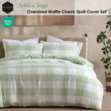 Darrahopens Home & Garden > Bedding > Duvet Covers Ardor Ashlea Sage Oversized Waffle Check Quilt Cover Set King