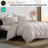 Darrahopens Home & Garden > Bedding > Duvet Covers Ardor Avena Almond Textured Floral Jacquard Quilt Cover Set Queen