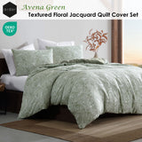 Darrahopens Home & Garden > Bedding > Duvet Covers Ardor Avena Green Textured Floral Jacquard Quilt Cover Set Queen