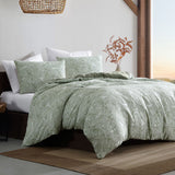 Darrahopens Home & Garden > Bedding > Duvet Covers Ardor Avena Green Textured Floral Jacquard Quilt Cover Set Queen
