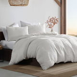Darrahopens Home & Garden > Bedding > Duvet Covers Ardor Avena White Textured Floral Jacquard Quilt Cover Set Queen