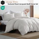 Darrahopens Home & Garden > Bedding > Duvet Covers Ardor Avena White Textured Floral Jacquard Quilt Cover Set Queen