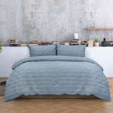 Darrahopens Home & Garden > Bedding > Duvet Covers Ardor Carter Mineral Blue Embossed Vintage Washed Geometric Quilt Cover Set King