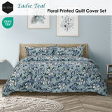 Darrahopens Home & Garden > Bedding > Duvet Covers Ardor Eadie Teal Floral Printed Quilt Cover Set Queen