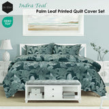 Darrahopens Home & Garden > Bedding > Duvet Covers Ardor Indra Teal Palm Leaf Printed Quilt Cover Set Queen