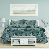 Darrahopens Home & Garden > Bedding > Duvet Covers Ardor Indra Teal Palm Leaf Printed Quilt Cover Set Queen
