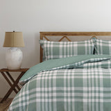 Darrahopens Home & Garden > Bedding > Duvet Covers Ardor Ronan Green Plaid Jacquard Quilt Cover Set King