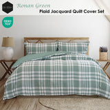 Darrahopens Home & Garden > Bedding > Duvet Covers Ardor Ronan Green Plaid Jacquard Quilt Cover Set King