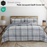 Darrahopens Home & Garden > Bedding > Duvet Covers Ardor Ronan Grey Plaid Jacquard Quilt Cover Set Queen