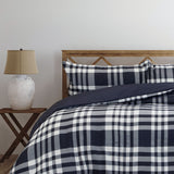 Darrahopens Home & Garden > Bedding > Duvet Covers Ardor Ronan Navy Plaid Jacquard Quilt Cover Set King