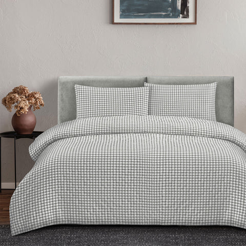 Darrahopens Home & Garden > Bedding > Duvet Covers Ardor Rowe Grey Textured Seersucker Quilt Cover Set King