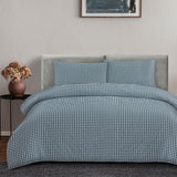 Darrahopens Home & Garden > Bedding > Duvet Covers Ardor Rowe Teal Textured Seersucker Quilt Cover Set Queen
