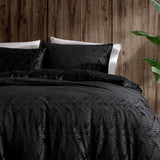 Darrahopens Home & Garden > Bedding > Duvet Covers Ardor Rui Black Embossed Velvet Soft Quilt Cover Set King