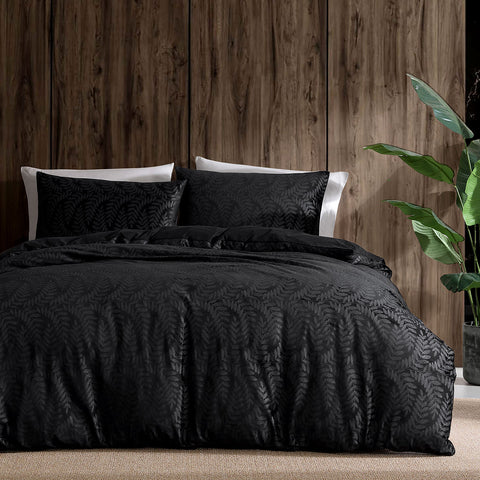Darrahopens Home & Garden > Bedding > Duvet Covers Ardor Rui Black Embossed Velvet Soft Quilt Cover Set King
