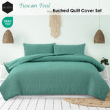 Darrahopens Home & Garden > Bedding > Duvet Covers Ardor Tuscan Teal Ruched Quilt Cover Set King