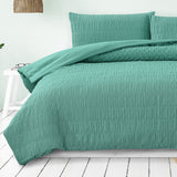 Darrahopens Home & Garden > Bedding > Duvet Covers Ardor Tuscan Teal Ruched Quilt Cover Set Queen
