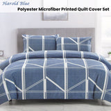 Darrahopens Home & Garden > Bedding > Duvet Covers Artex Harold Blue Quilt Cover Set Geometric Pattern Reversible Printed Microfiber Polyester Single